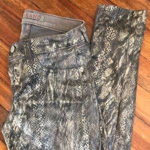 J Brand Skinny Waxed Snakeskin Jeggings